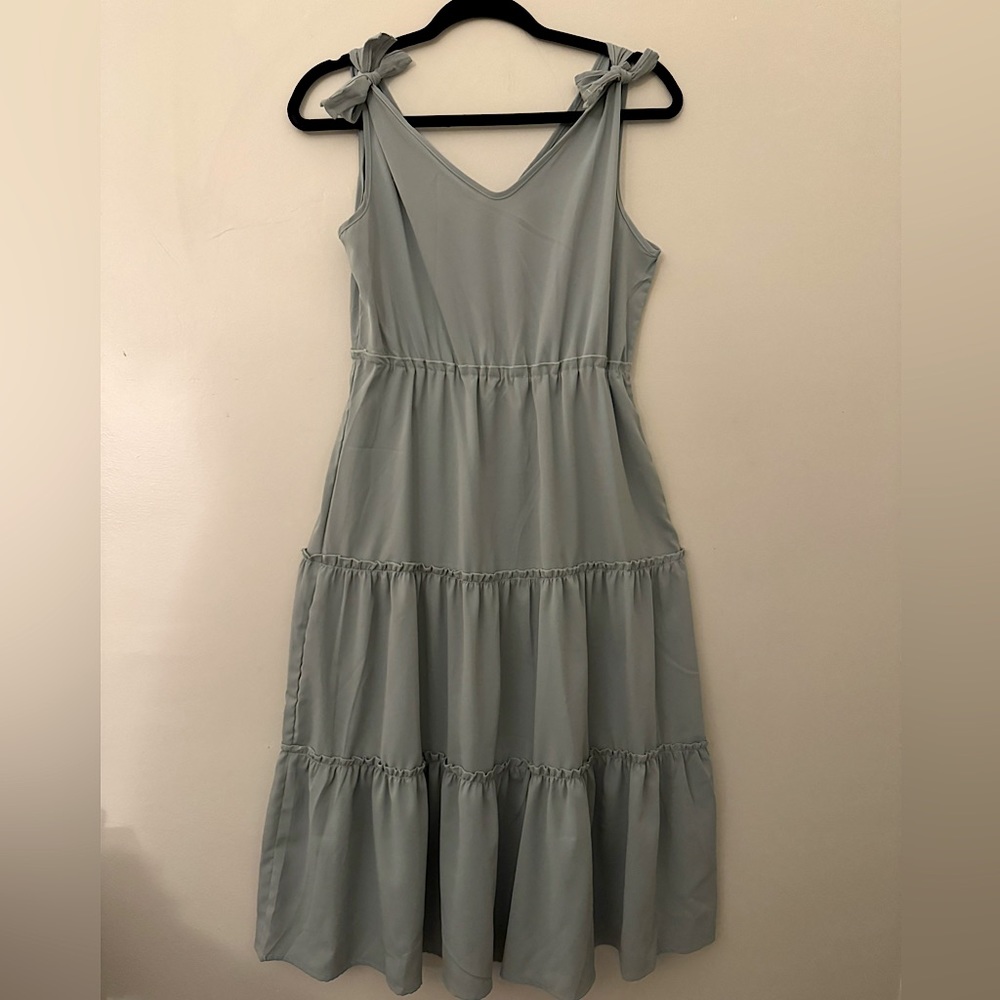 Pale Sage Tiered Dress